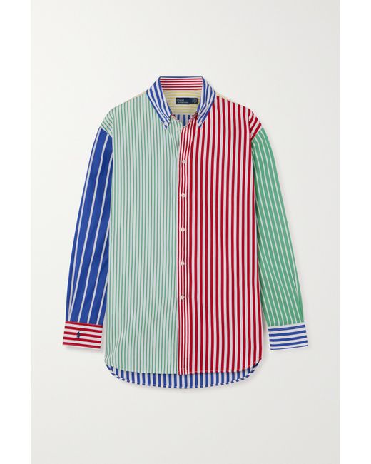 Polo Ralph Lauren Patchwork Striped Cotton-poplin Shirt