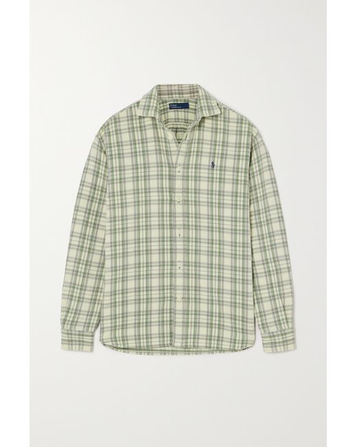 Polo Ralph Lauren Checked Cotton-blend Flannel Shirt Light
