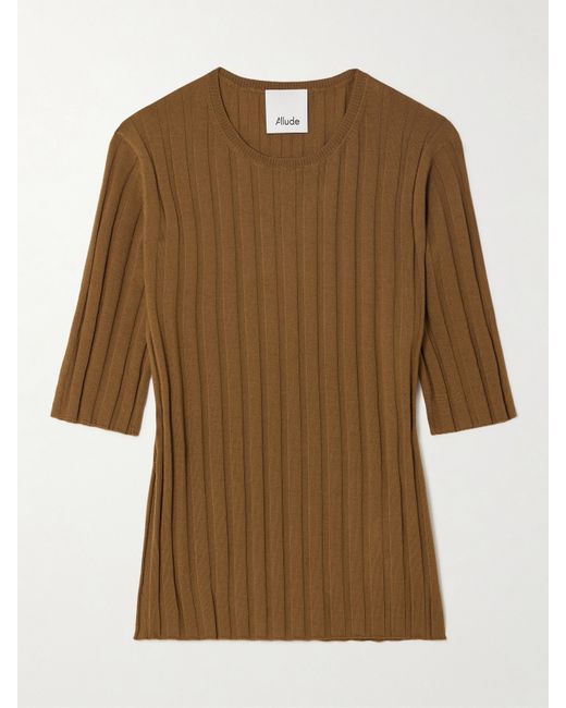 Allude Ribbed Wool Top