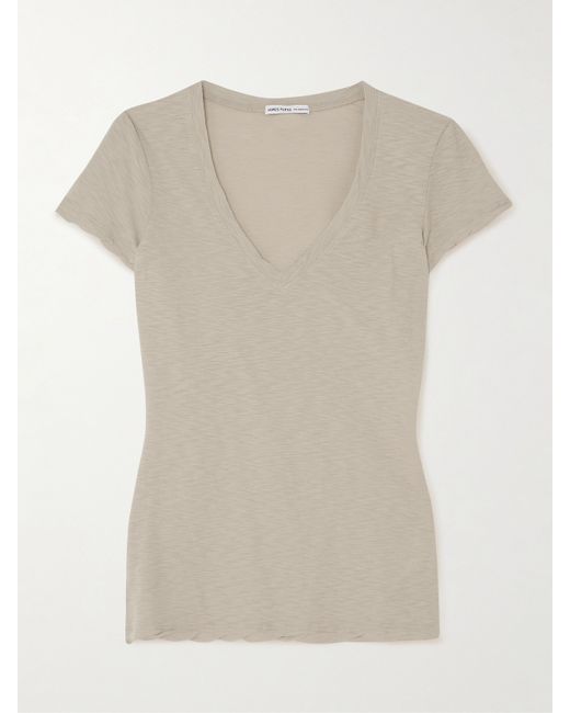 James Perse Casual Slub Cotton-jersey T-shirt Taupe