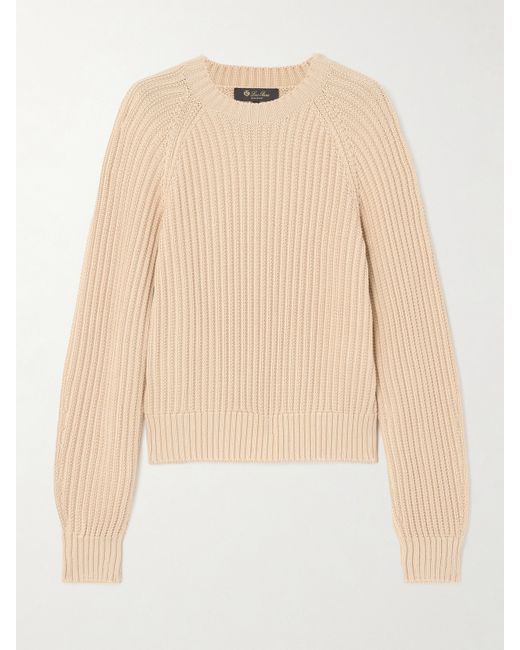 Loro Piana Ribbed-knit Silk And Cotton-blend Sweater
