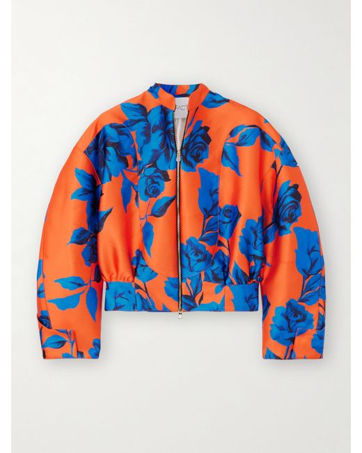Az Factory Floral-print Twill Cropped Bomber Jacket