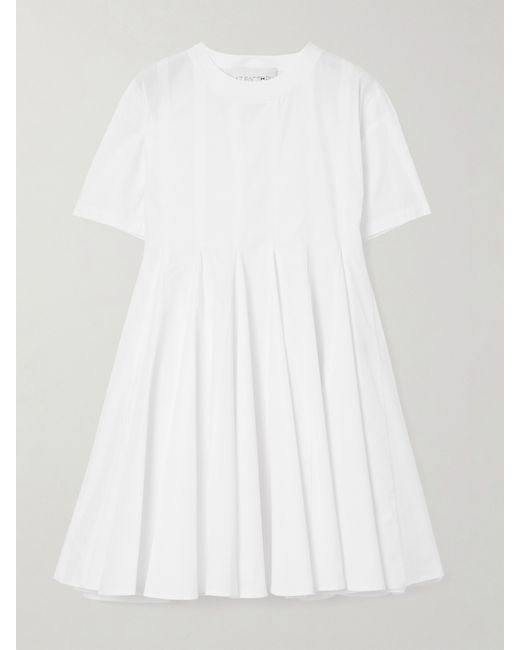 Az Factory Pleated Cotton-poplin Mini Dress