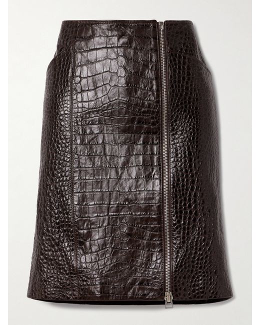 Tom Ford Croc-effect Leather Skirt