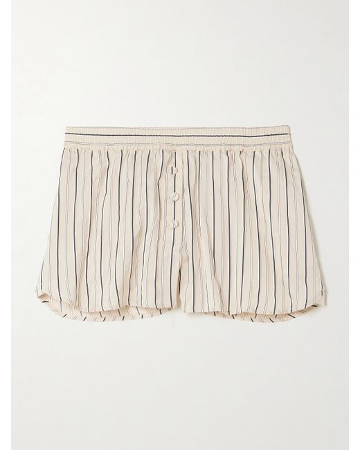Stella McCartney Net Sustain Striped Silk-blend Shorts