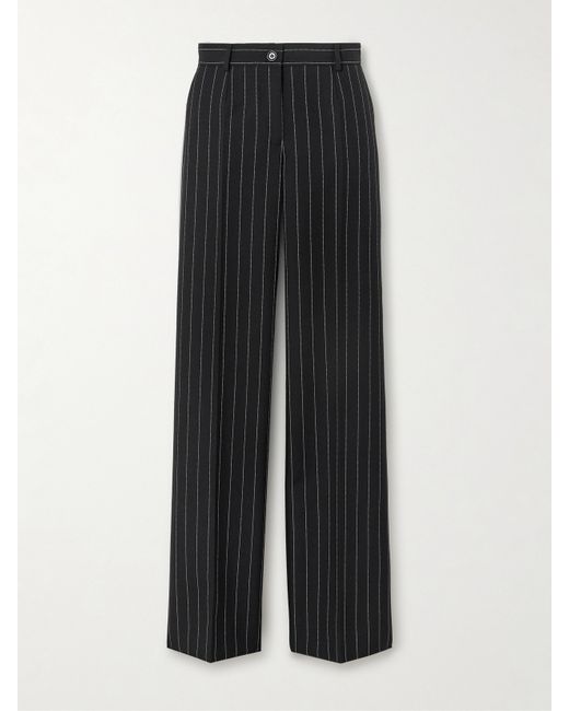 Dolce & Gabbana Pinstriped Wool Wide-leg Pants