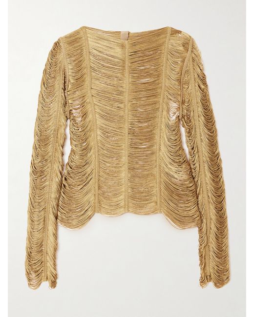 Tom Ford Fringed Open-knit Top