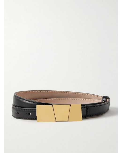 Khaite Axel Gold-tone And Leather Belt