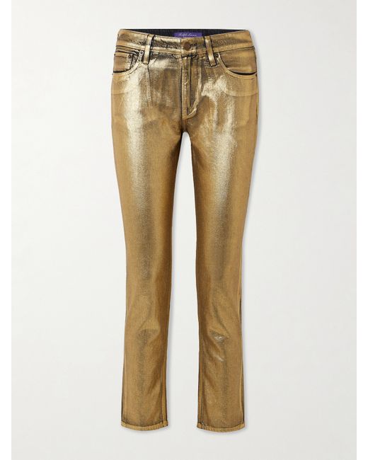 Ralph Lauren Collection Metallic Coated Low-rise Skinny Jeans