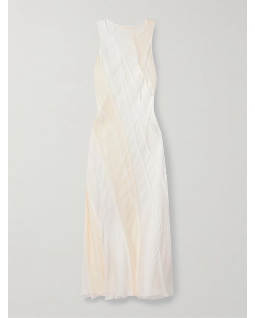 Jason Wu Collection Paneled Silk-crepe And Chiffon Midi Dress