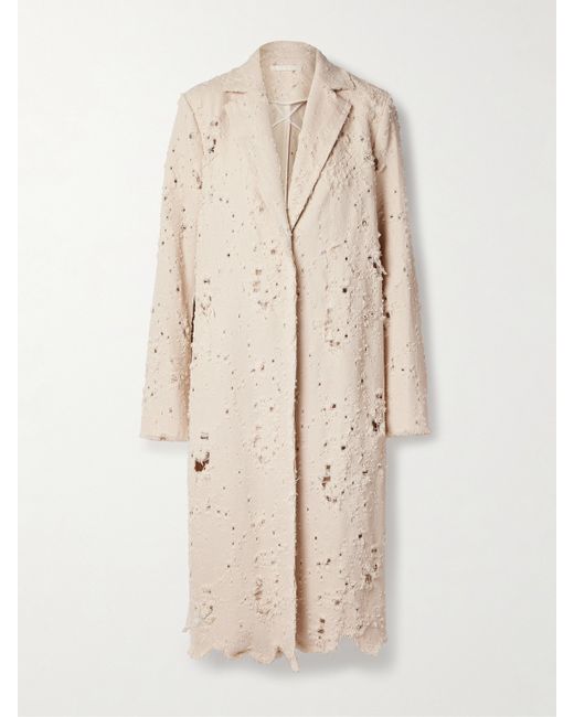 Jason Wu Collection Distressed Frayed Twill Coat