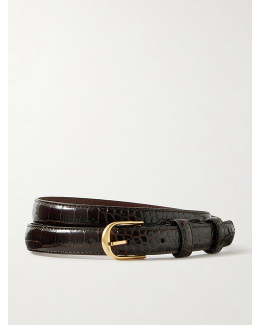 Nili Lotan Jane Croc-effect Leather Belt