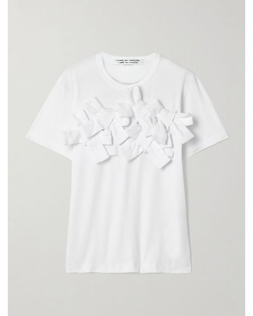 Comme Des Garçons Comme Des Garçons Bow-detailed Cotton-jersey T-shirt