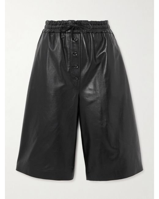 Jil Sander Leather Wide-leg Shorts