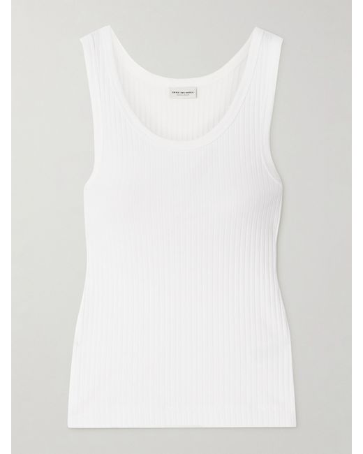 Dries Van Noten Ribbed Cotton And Modal-blend Jersey Tank