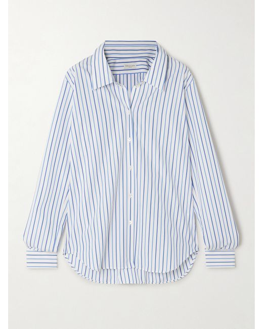Dries Van Noten Grosgrain-trimmed Striped Cotton-poplin Shirt