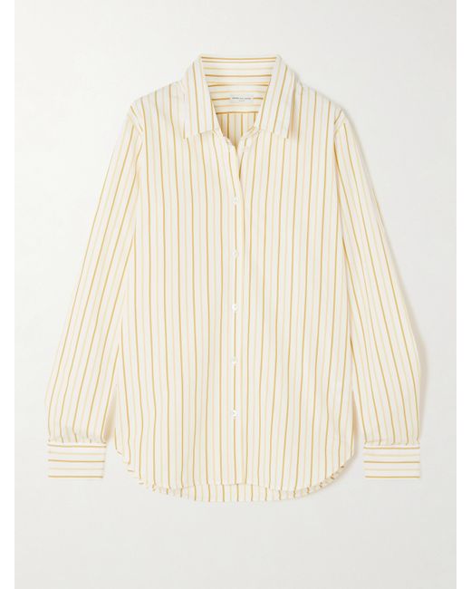Dries Van Noten Grosgrain-trimmed Striped Cotton-poplin Shirt