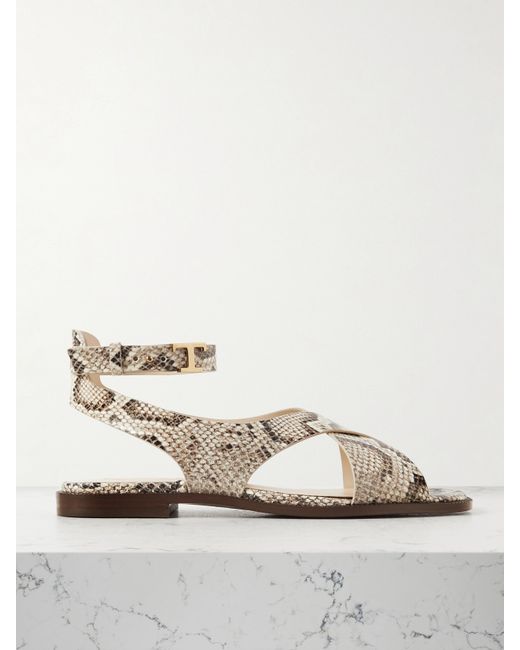 Tod's Snake-effect Leather Sandals Snake print