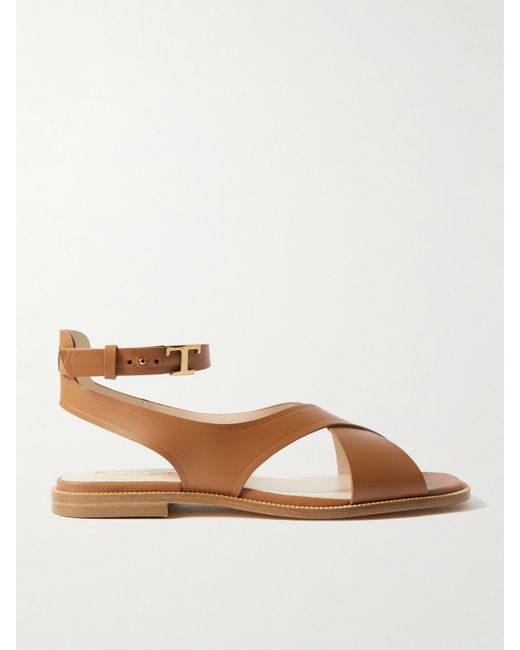 Tod's Leather Sandals Tan