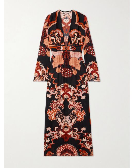 Johanna Ortiz Rodeo Rhythms Belted Printed Silk-georgette Maxi Dress