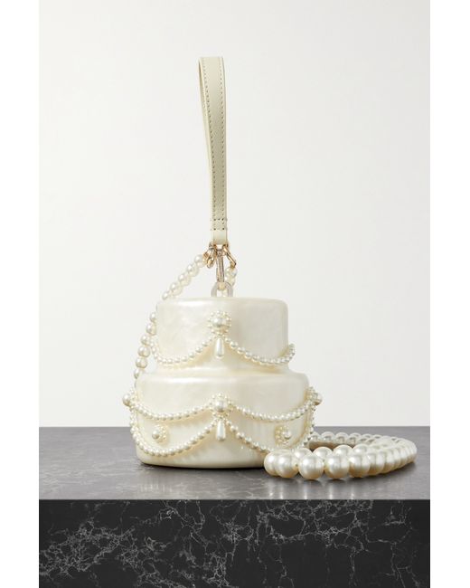Simone Rocha Cake Faux Pearl-embellished Acrylic Clutch
