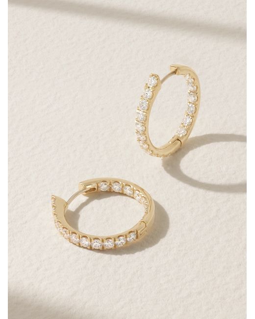 Melissa Kaye Honey Medium 18-karat Diamond Hoop Earrings