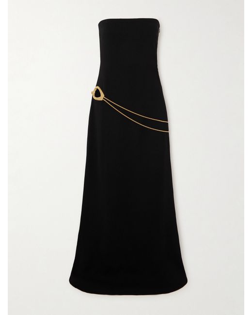 Tom Ford Strapless Embellished Belted Stretch-cady Gown