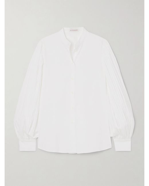 Altuzarra Patsy Pintucked Cotton-blend Poplin Shirt