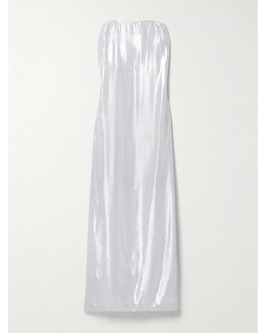 Staud Casey Strapless Metallic Silk-blend Tulle Gown