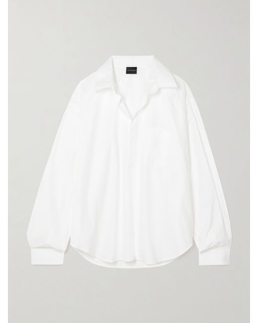 Balenciaga Oversized Embroidered Cotton-poplin Shirt