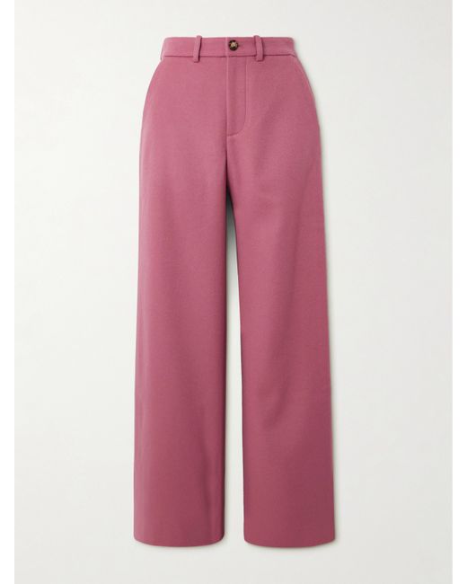 The Elder Statesman Wool And Cashmere-blend Mid-rise Straight-leg Pants