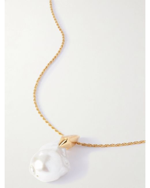 Bottega Veneta Gold-tone Freshwater Pearl Necklace
