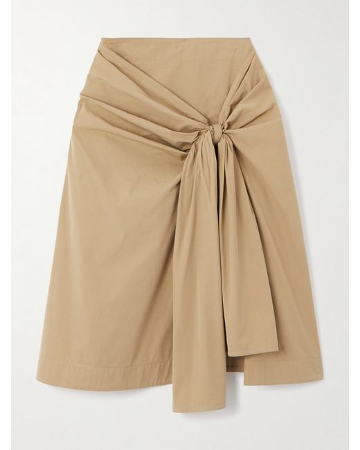Bottega Veneta Knotted Cotton-blend Midi Skirt