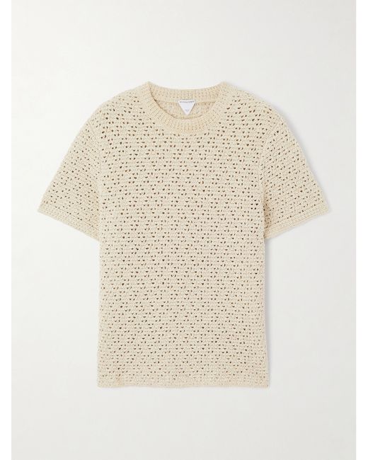 Bottega Veneta Crochet-knit Cotton T-shirt