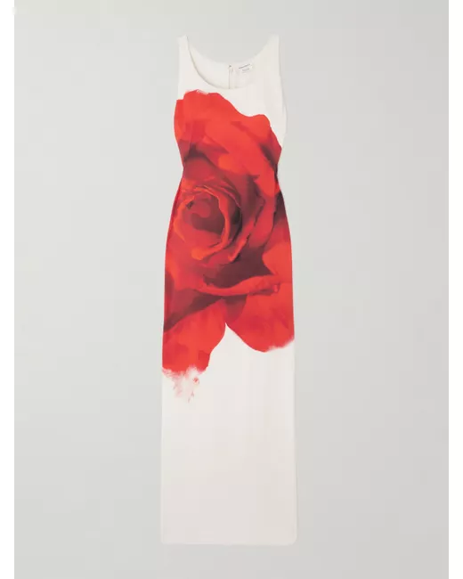 Alexander McQueen Floral-print Silk-satin Maxi Dress