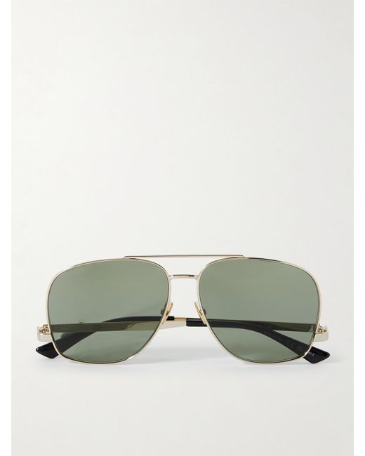 Saint Laurent Leon Oversized Aviator-style tone Sunglasses