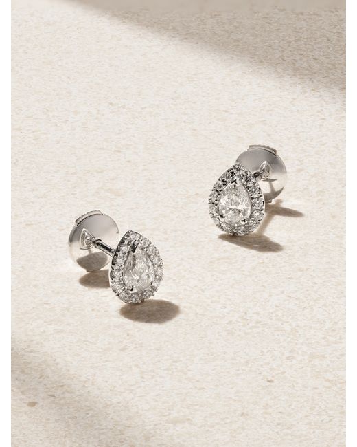De Beers Jewellers Aura 18-karat White Diamond Earrings