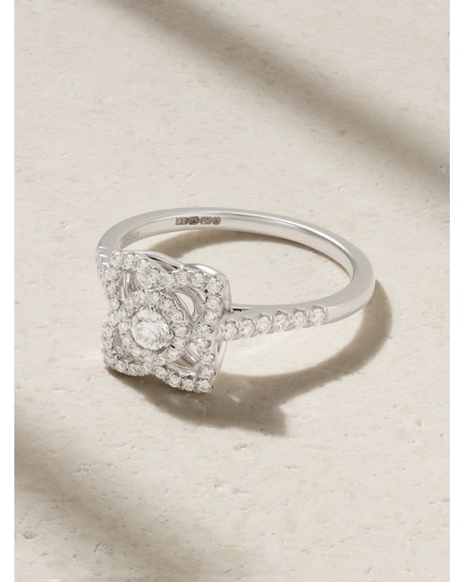 De Beers Jewellers Enchanted Lotus 18-karat White Diamond Ring