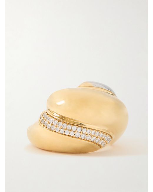Saint Laurent Whirlwind tone Crystal Ring