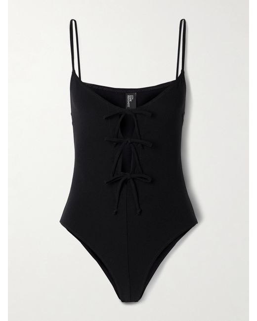 Lisa Marie Fernandez Tie-detailed Crepe Swimsuit