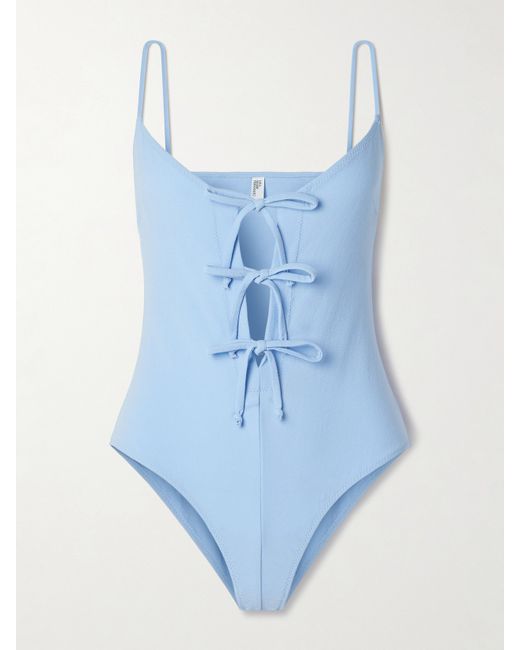 Lisa Marie Fernandez Tie-detailed Crepe Swimsuit