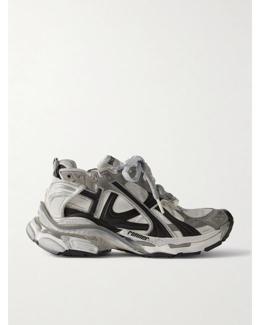 Balenciaga Runner Suede And Rubber-trimmed Shell Sneakers