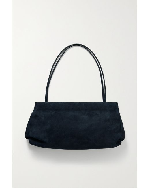 The Row Abby Suede Shoulder Bag Midnight