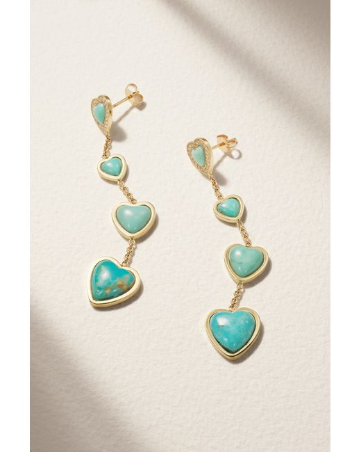 Jacquie Aiche 14-karat Diamond And Turquoise Earrings