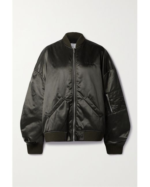 Halfboy Oversized Embroidered Padded Shell Bomber Jacket Army