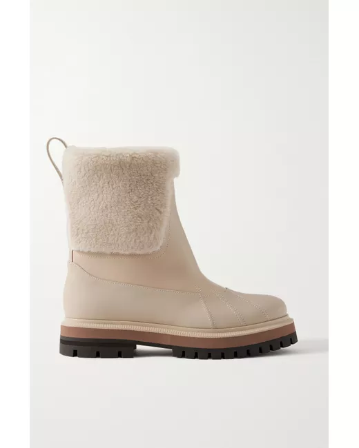 Loro Piana Regent Cashmere And Silk-blend Leather Ankle Boots