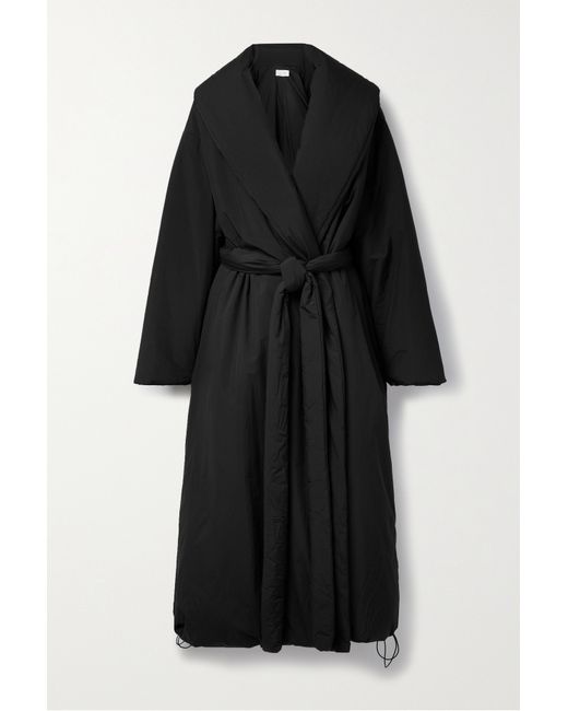 The Row Francine Padded Oversized Belted Shell Coat