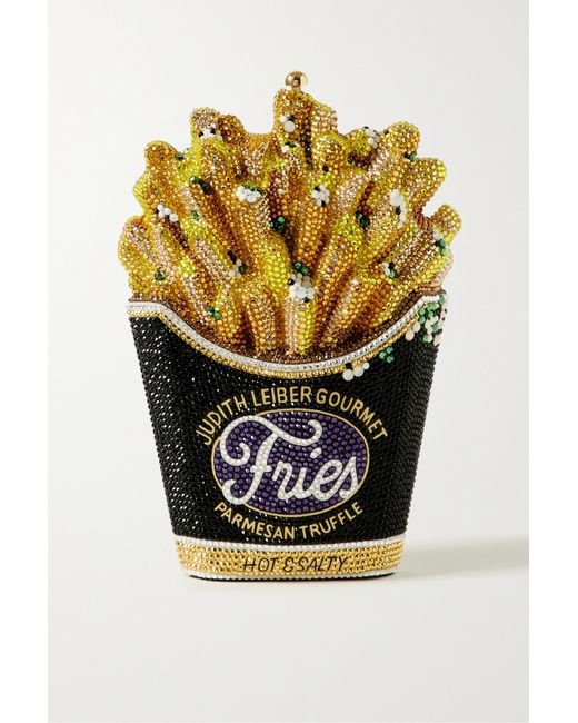 Judith Leiber Couture Truffle Fries Crystal-embellished Gold-tone Clutch