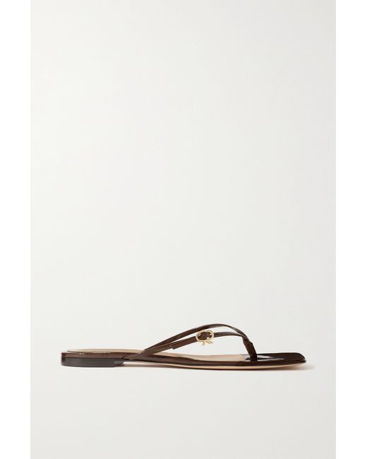 Gianvito Rossi Glossed-leather Sandals