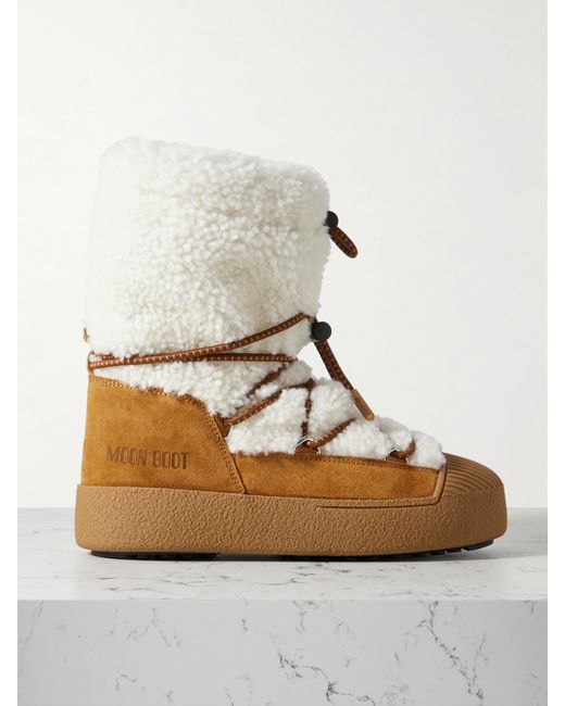 Moon Boot Ltrack Shearling Snow Boots Tan
